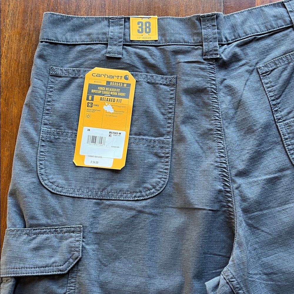 NWT Carhartt Dark Gray Ripstop Cargo Shorts Size 38 - Picture 3 of 16